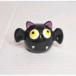 Halloween Bat Salt or Pepper Shaker Yellow Eyes Fangs 2" Spooky Kitchen Decor